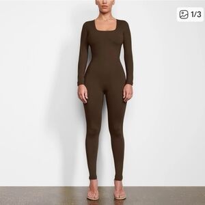 SKIMS Brown Long Sleeve Jumpsuit
